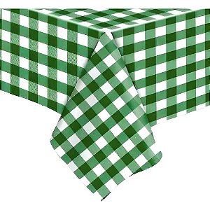 Toalha Plástica 78X78CM Xadrez Verde Escuro Pacote com 10