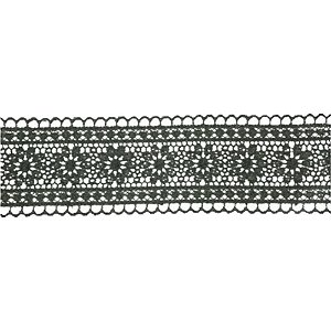 Aviamento Renda Guipir 13.7M. 55MM Preta Rolo