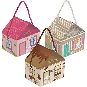 Embalagem para Doces 12,5X9,5X12CM Páscoa Casinha S PCT.C/10