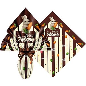 Embalagem P/OVO de Páscoa 34X34CM Coelho Brulee PCT.C/25