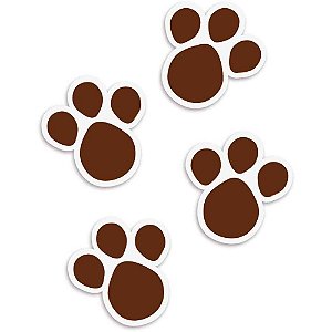 Adesivos Decorados Páscoa Patinhas Marrom PCT.C/24
