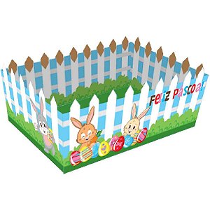 Cesta de Papel Páscoa Divertida M 21,5X14,5CM PCT.C/03
