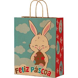 Sacola Decorada Páscoa Páscoa Divertida M 29X24X12CM PCT.C/10