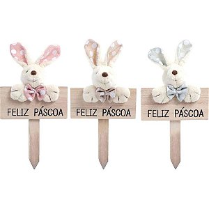 Decoração de Páscoa Plaquinha Feliz Páscoa 22CM(S) (0000001286557)