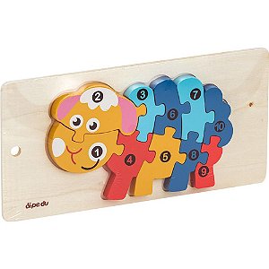 QUEBRA-CABEÇA Madeira Dipedu Ovelha 10 Pecas