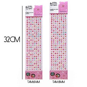 Pedraria 1/2 Perola 6MM Adesiva Colors PCT.C/12