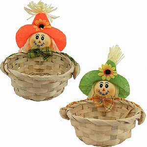 Festa Junina Espantalho CAB C/CESTA PEQ (S) PCT.C/04