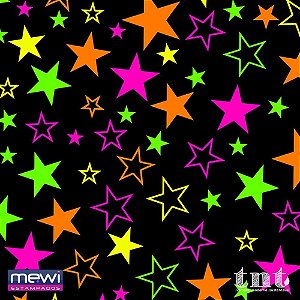 TNT Estampado 1,40M 40G Estrela Neon Preto RL-10MTS