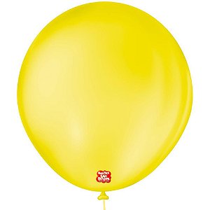 Balão 7 Liso Redondo Amarelo Citrino PCT.C/50