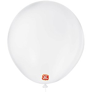 Balão 7 Liso Redondo Branco Polar PCT.C/50