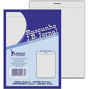 Bloco para Rascunho Jornal 80FLS 80X110MM C/PICOTE PCT.C/05