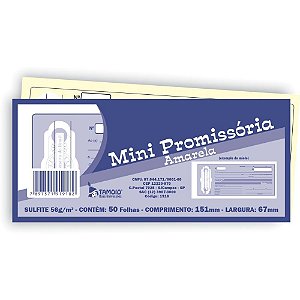 Impresso Talão Nota Mini Promissoria AM 50FLS PCT.C/05