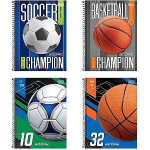 Caderno 10 X 1 Capa Dura Score 160 Folhas Pacote com 04