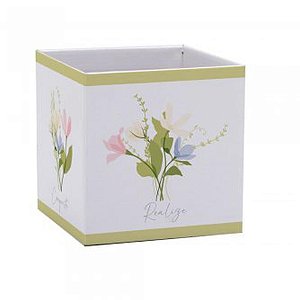 Cachepot Paper Decorado Pote 15 Jardim Quadrado Pacote com 10