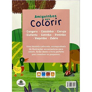 Livro Infantil Colorir Amiguinhos para Colorirvaquinha 10 Pacote com 05