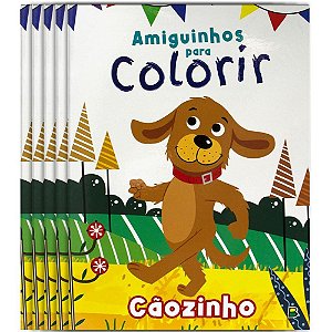 Livro Infantil Colorir Amiguinhos para Colorir Cao 10 P Pacote com 05
