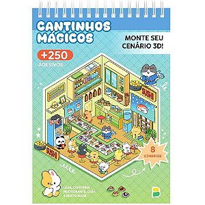 Livro com Adesivos Cenario 3 D Cantinhos Mágicos