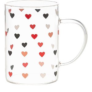 Caneca de Vidro Love 200ML Caixa com 06