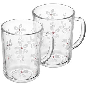 Caneca de Vidro Vetra 220ML KIT com 02
