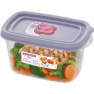 Pote Plástico Retangular FLOR 700ML