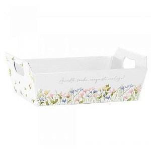 Cesta de Papel Jardim P 21,5X8X15CM Pacote com 04