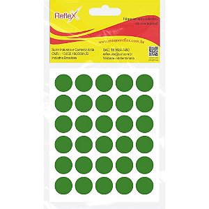 Etiqueta Redonda Verde 19MM. com 140 Etiquetas Cartela