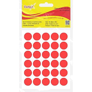 Etiqueta Redonda Vermelha 19MM. com 140 Etiquetas Cartela