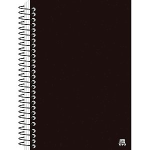 Caderno Espiral 1/4 Capa Dura KBOM BLACK 140 Folhas Pacote com 05