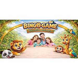 Jogo de Bingo Bingo Game Educativos Animais