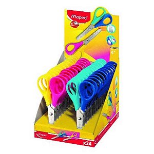 Tesoura Escolar Basique 2 Modelos 13CM Display com 24