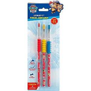 Pincel Artesanal Patrulha Canina GRIP ERGON.3MO Blister com 03