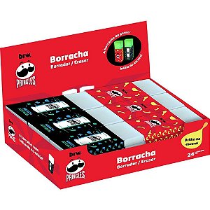 Borracha Decorada Pringles Brilha NO Escuro 2 Cores Display com 24