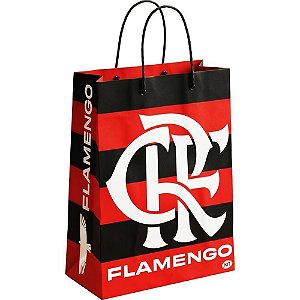 Sacola para Presente Decorada Flamengo 22,5X31,5X10CM Pacote com 10