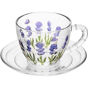 Xícara Café Lavanda 80ML 1 Conjunto
