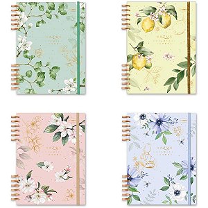 Caderno 01X1 Capa Dura Colegial Natus com Elástico 80 Folhas Sortidos