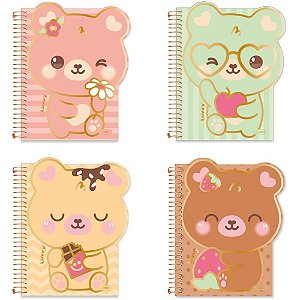 Caderno 01X1 Capa Dura Colegial LOVVY 3D Capa Cartão 80 Folhas Sortidos