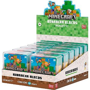 Borracha Decorada Minecraft Mini 10UNX12ESTOJOS Display com 12