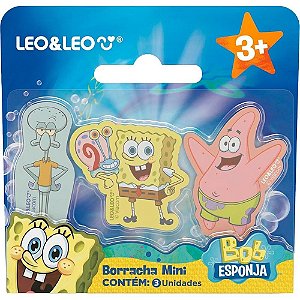 Borracha Decorada BOB Esponja Mini 3 Modelos Blister com 03