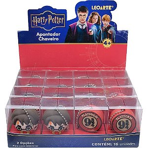 Apontador com Depósito HARRY Potter Chaveiro 3D 2 Modelos Display com 16