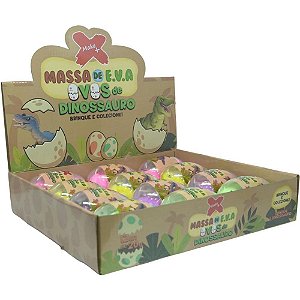 Massa de EVA Criativa OVO Dino com 4 Cores SORT. 20G Display com 12