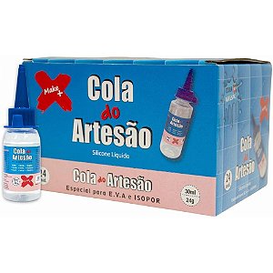 Cola para Artesanato Artesao Silicone Líquido 30ML Caixa com 24