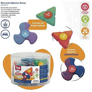 Borracha Decorada TRIS Sense Spinner (sortido) Pote com 12 Unidades