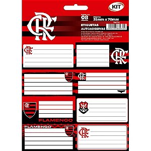 Etiqueta Escolar Decorada Flamengo com 8 Etiquetas. 35X70MM Cartela