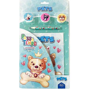 Livro Brinquedo Ilustrado Passatempo PETS 11 Peças