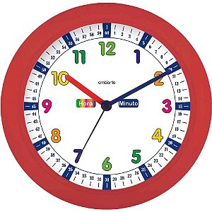 Relógio de Parede Redondo Educativo 24,5CM