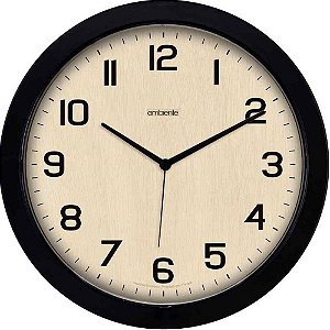 Relógio de Parede Redondo Fundo Bege 27,7CM