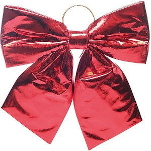 Artigo para Decoração Natal Laço 25CM Vermelho Metálico