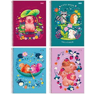 Caderno 10X1 Capa Dura Amazzu 160 Folhas Pacote com 04