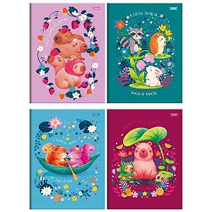 Caderno Brochurão Capa Dura Amazzu 80 Folhas Pacote com 05