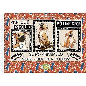 Caderno Desenho Universitário Capa Dura Caramelo 80 Folhas Pacote com 05